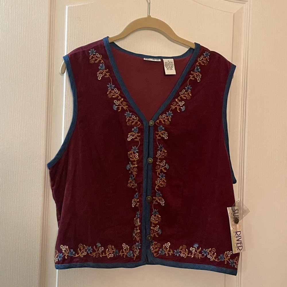 Corduroy Vintage Embroidered Vest